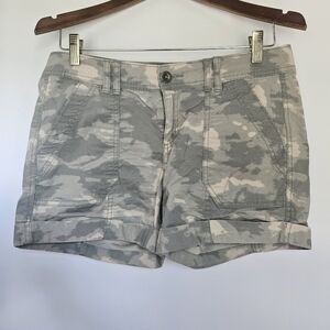 A.N.A. Women's Camouflage Cotton Shorts Light Weight Camo Print W/Cuffed Bottoms